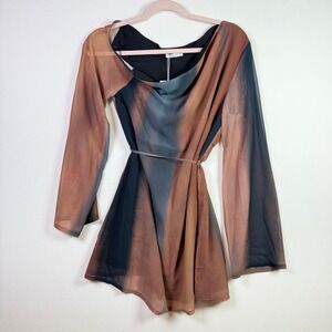 CHARCOAL Bittersweet‎ Ombre Hunter Cowl Neck Mini Dress Size 8
